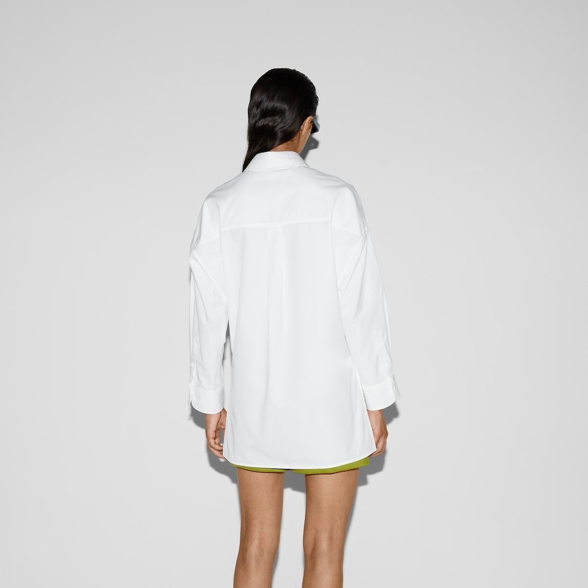 Gucci oc11z1125 Heavy Cotton Poplin Shirt in White Size L / US 10 / IT 46 - 4 Thumbnail