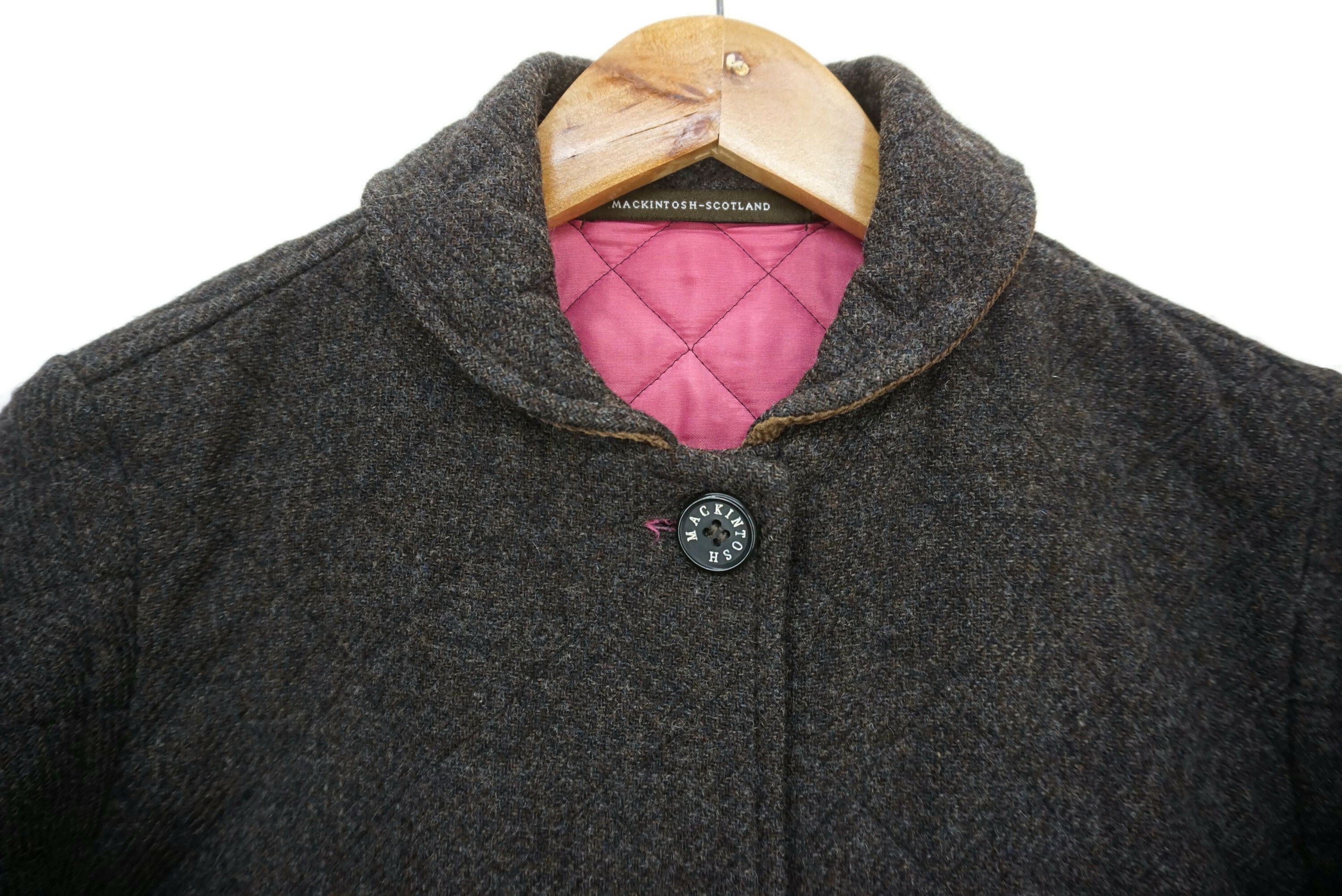 Mackintosh Quilted Lining Wool Jacket Long Coat Made in Scotland Size XS / US 0-2 / IT 36-38 - 4 Thumbnail