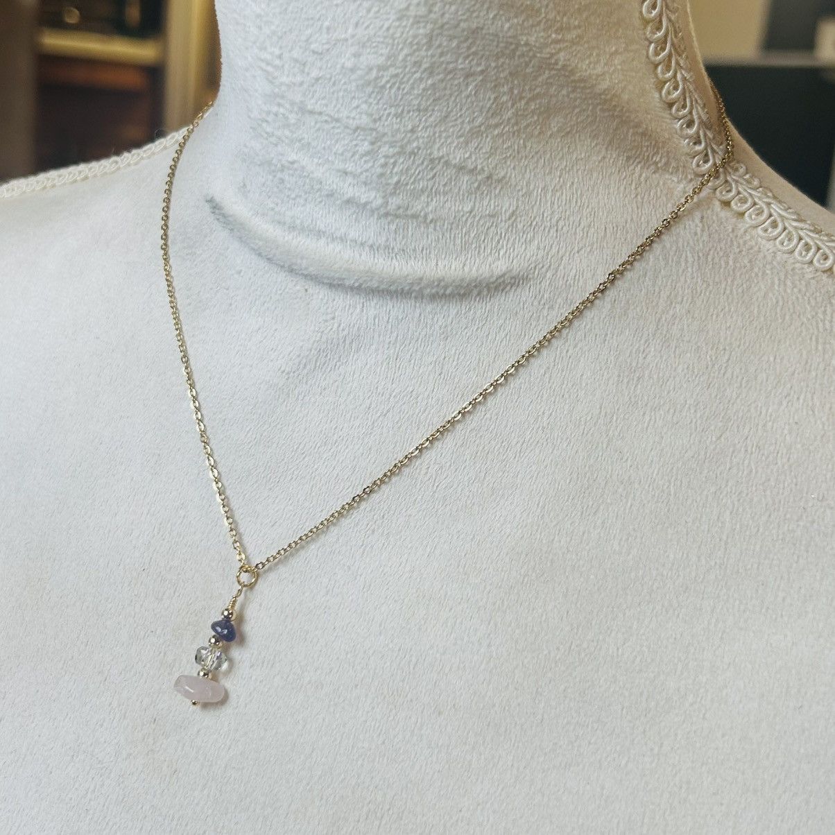 Handmade Handcrafted amethyst rose quartz crystal necklace set Size ONE SIZE - 6 Thumbnail