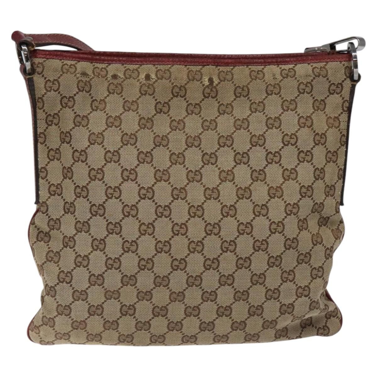 Gucci GUCCI GG Canvas Shoulder Bag Beige Silver Size ONE SIZE - 3 Thumbnail