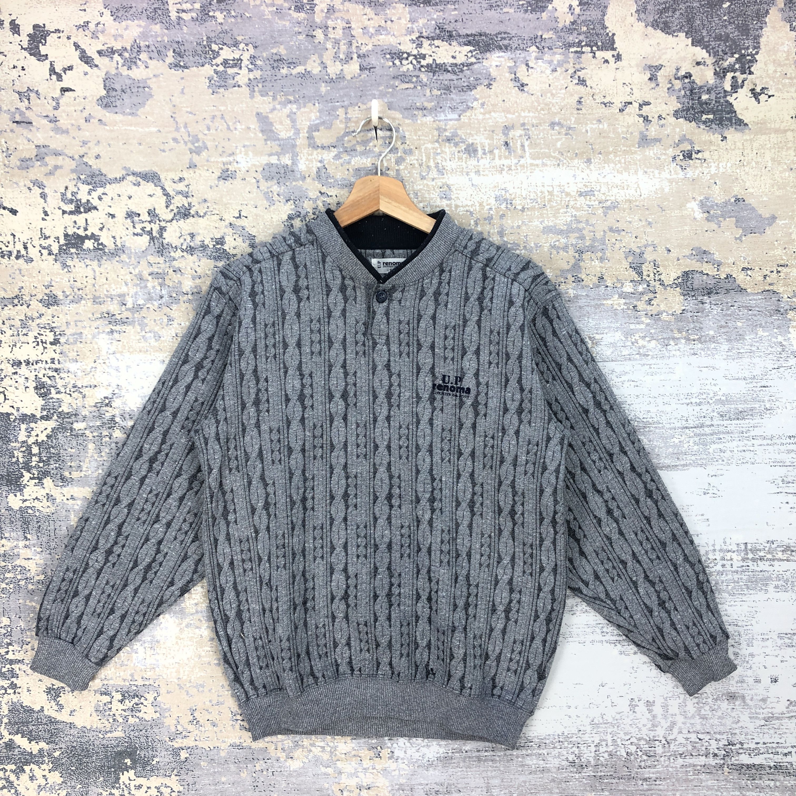 Renoma 90s Renoma Sweater Aran Isle Knitwear Sweatshirt Pullover Size US S / EU 44-46 / 1 - 1 Thumbnail