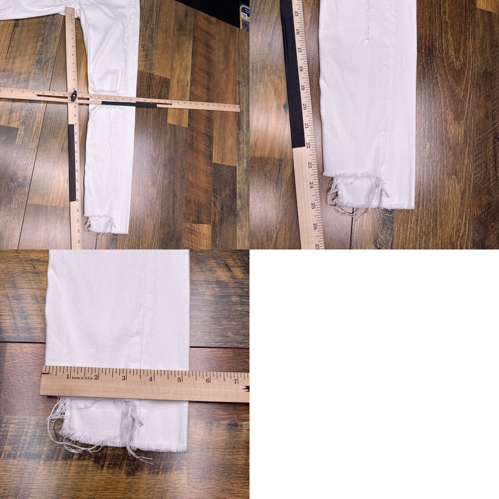 Rag & Bone Rag & Bone Capri Jeans Womens 24 White Distressed Stretch Slim 5-Pocket Denim City USA Zip Button Short Inseam 25.5 in Size 42" / US 20 - 9 Thumbnail