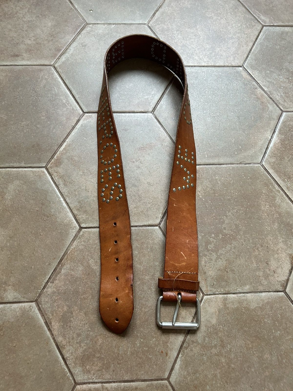 Leather Jesus Rocks Leather Brown Belt We Could Be Heroes Size ONE SIZE - 3 Thumbnail