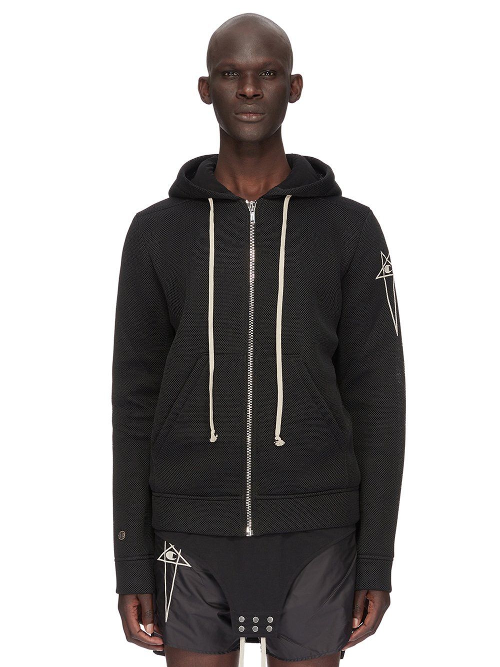 Rick Owens RICK OWENS HOODIE ZIP FLEECE HALF MOUNTAIN JASON LONG SLAB ...