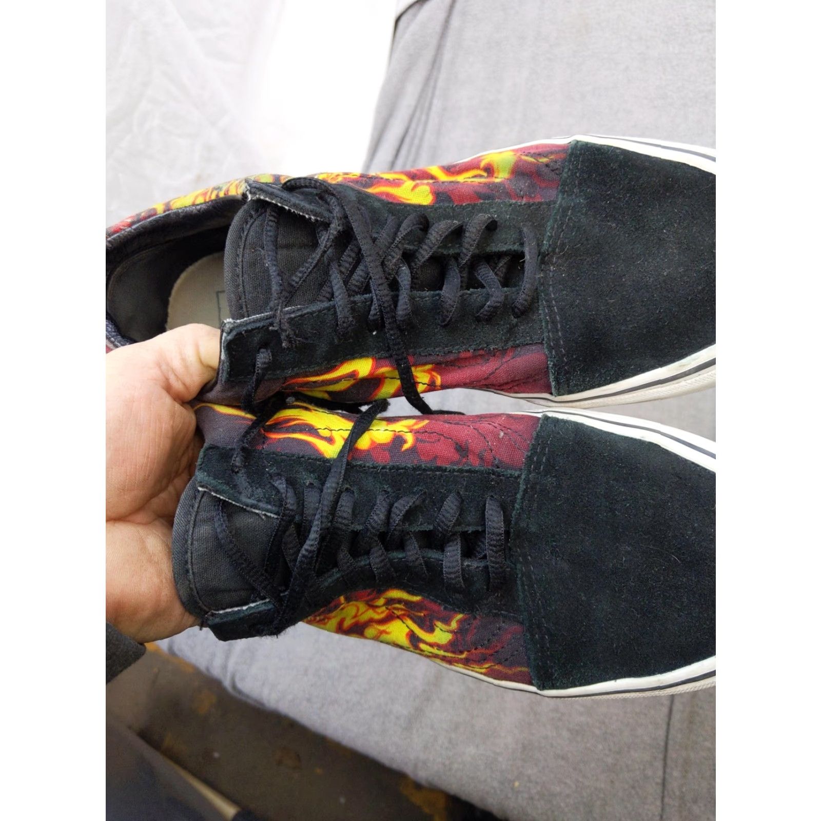 Vans Vans Flame Skull Shoes Mens 9 Black Suede Low Top Skate Sneakers Womens 10.5 EU 42 UK 8 Colorblock Pattern Nike? Size M / US 6-8 / IT 42-44 - 4 Thumbnail