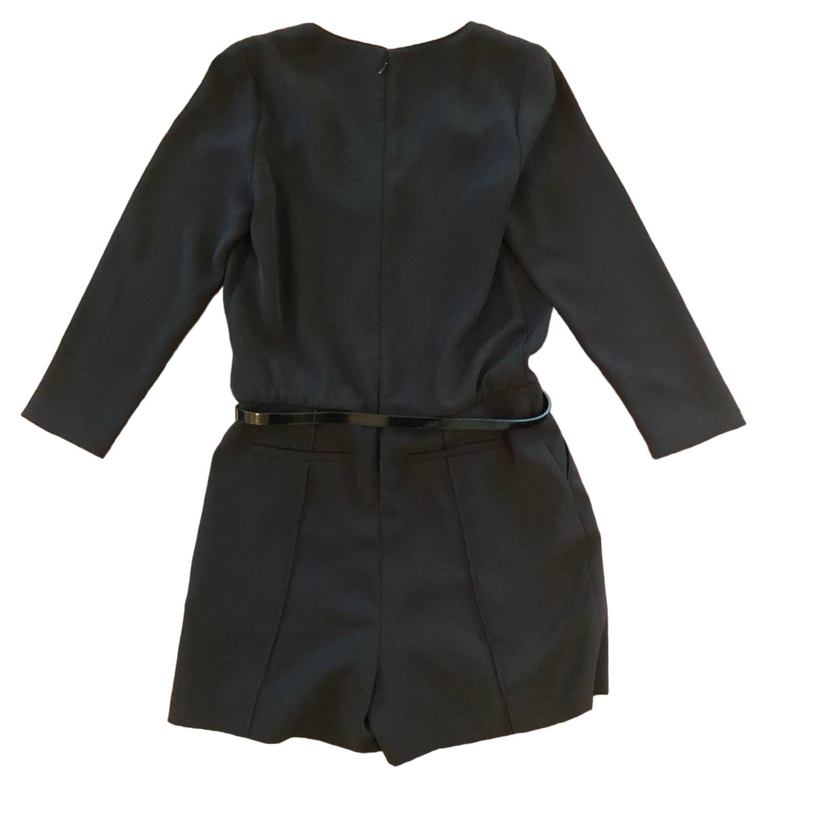 Ted Baker Ted Baker Black Belted Long-Sleeve Romper Size 27" / US 4 / IT 40 - 3 Thumbnail