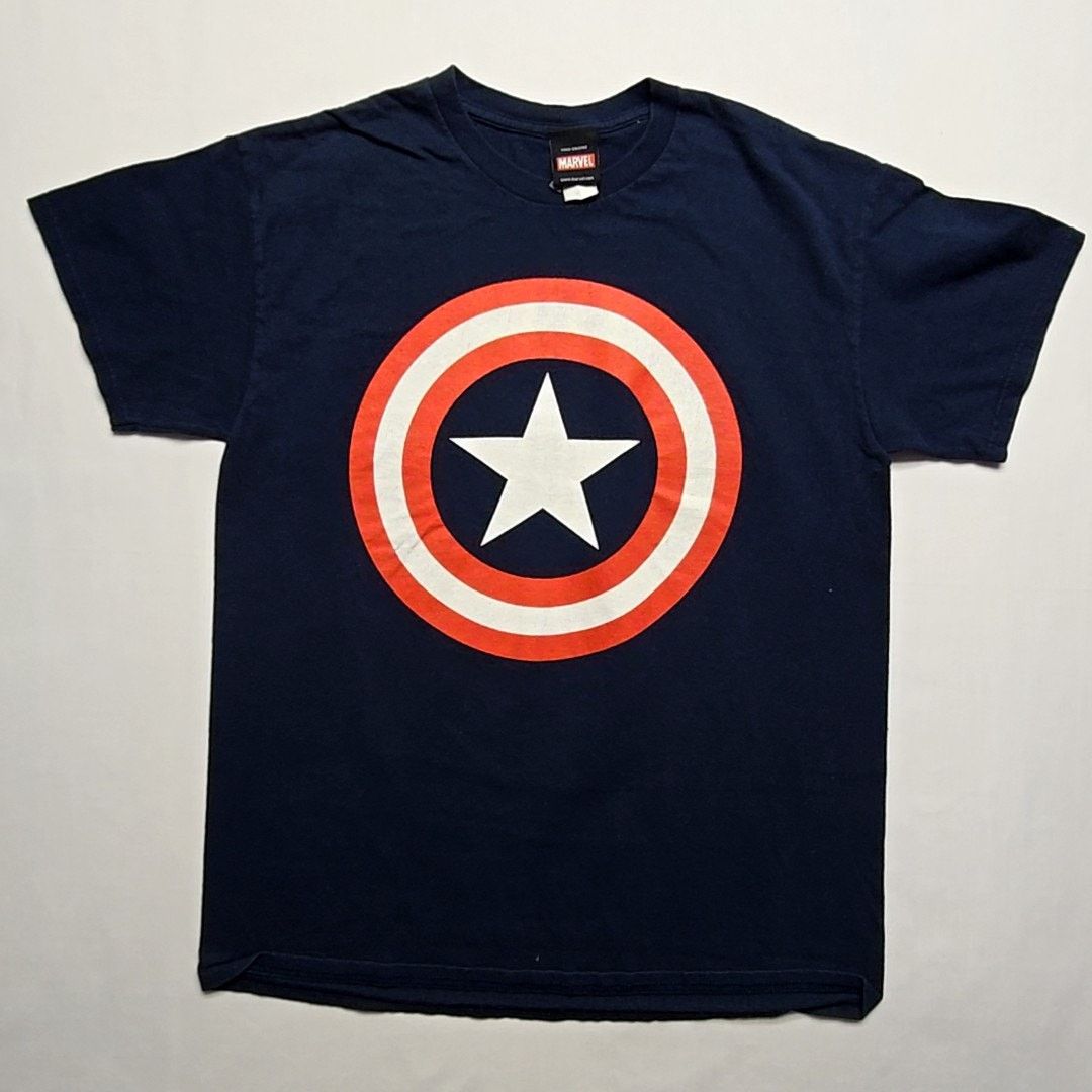 Marvel Comics Marvel Captain America Shield Navy Blue M Mad Engine Tee Size US M / EU 48-50 / 2 - 1 Thumbnail