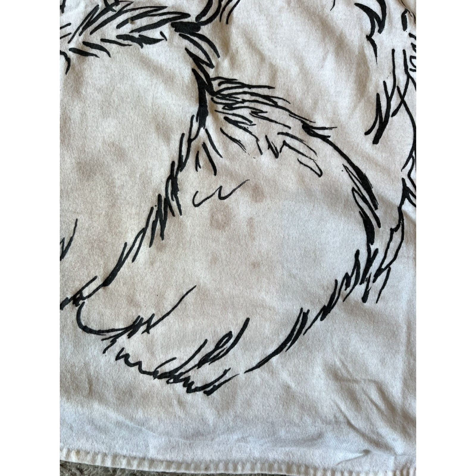 X-LARGE VINTAGE Unbranded Dog Shirt XL White Happy Unisex Adults Sleeve Paws T-Shirt Read Size US XL / EU 56 / 4 - 8 Thumbnail