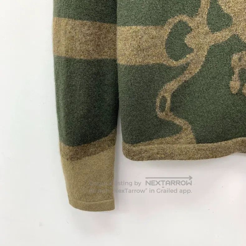 Hermes Hermes Dark brown pattern intarsia cashmere round neck lon Size XS / US 0-2 / IT 36-38 - 4 Thumbnail