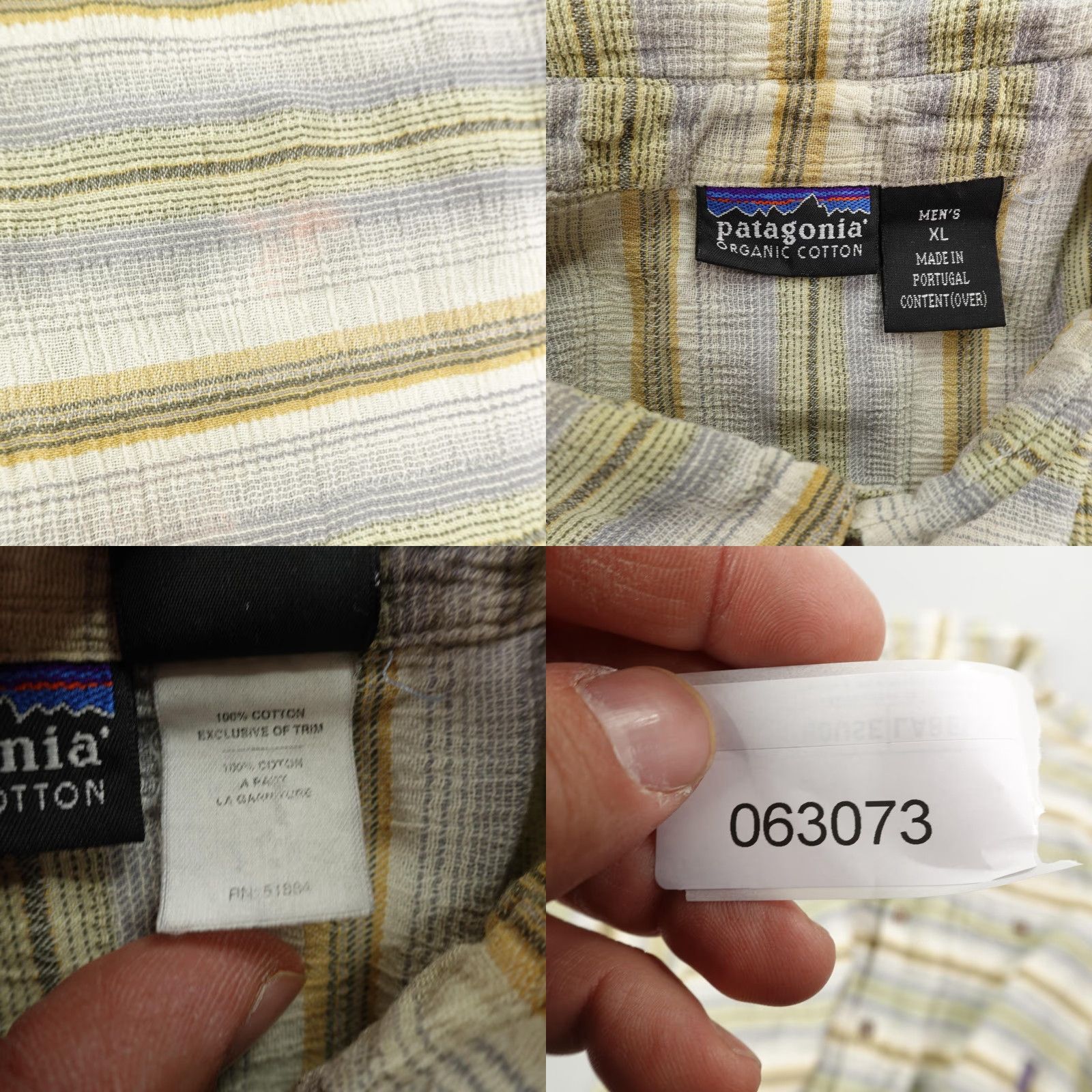 Patagonia VINTAGE Patagonia Shirt Men XL Beige Blue Green Orange Stripes Button Up Organic Size US XL / EU 56 / 4 - 8 Thumbnail