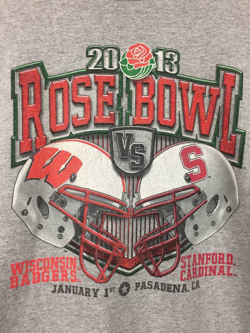 Vintage Rose Bowl 2013 Wisconsin vs Stanford College Football Tee Size US L / EU 52-54 / 3 - 4 Thumbnail