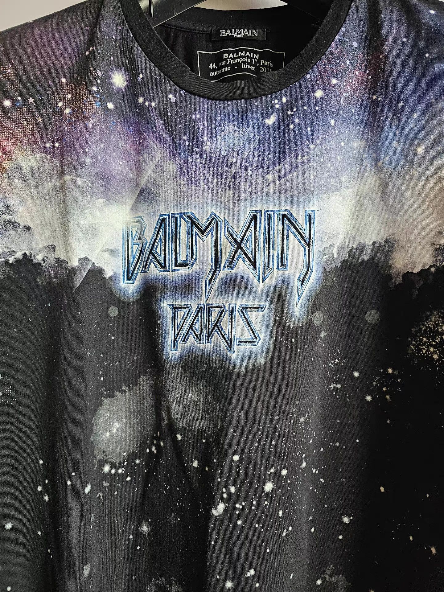Balmain Balmain Galaxy Print Short Sleeve T-shirt. Size US XL / EU 56 / 4 - 2 Thumbnail