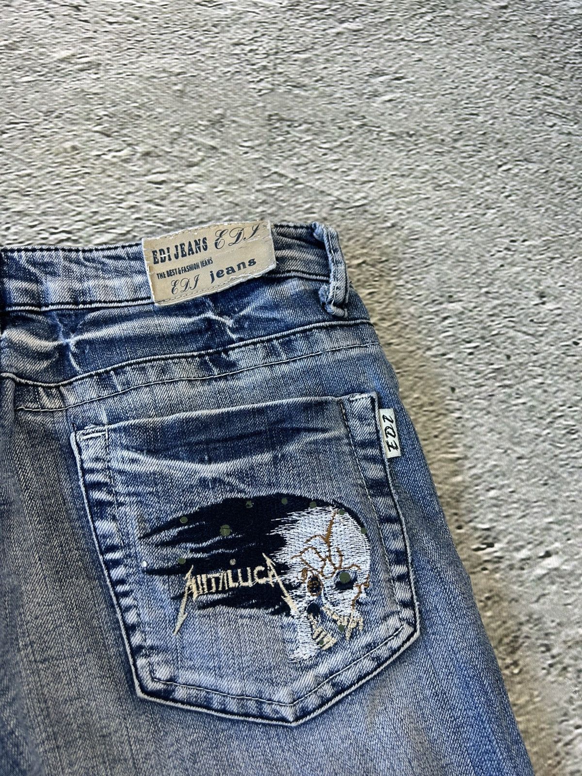 Metallica × Vintage Y2K jeans Metallica denim pants blue Edi Jeans Size 30" / US 8 / IT 44 - 2 Thumbnail