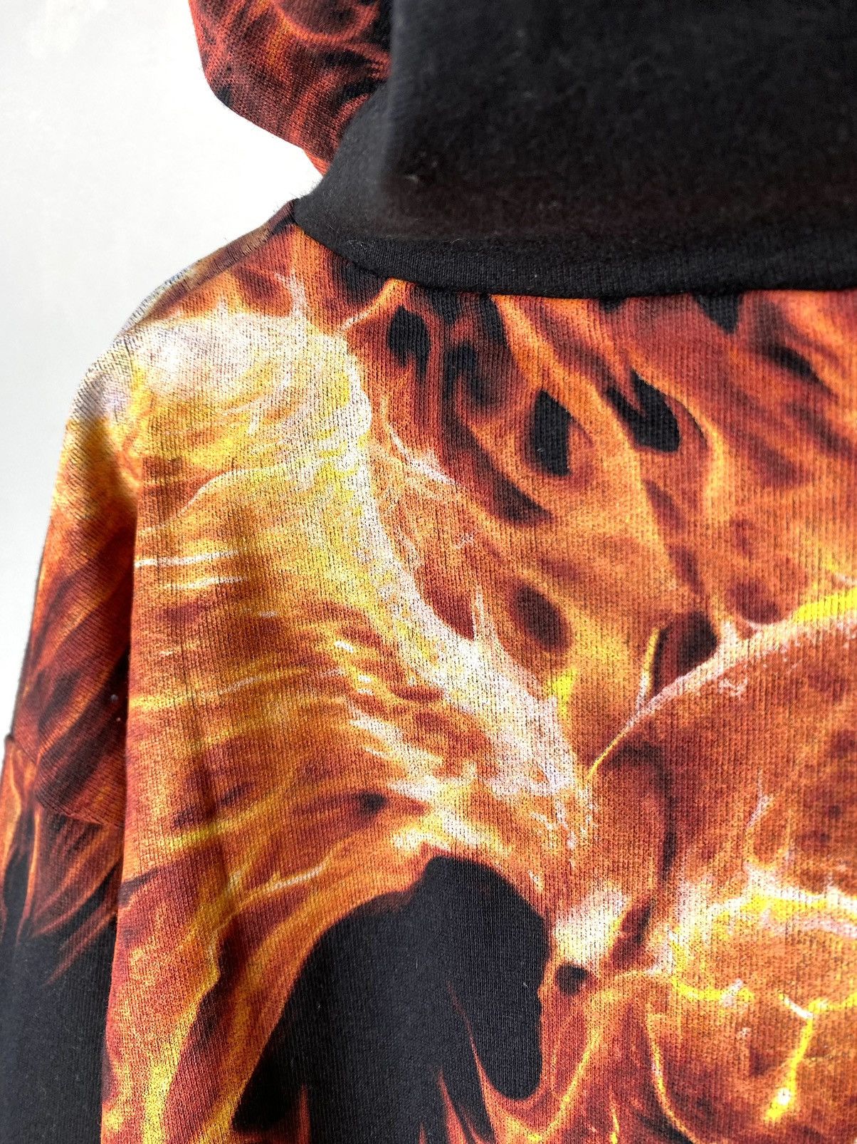 Vintage Vintage Spiral Full Print Flame Skull Hoodie Megadeth Korn Size US L / EU 52-54 / 3 - 10 Thumbnail
