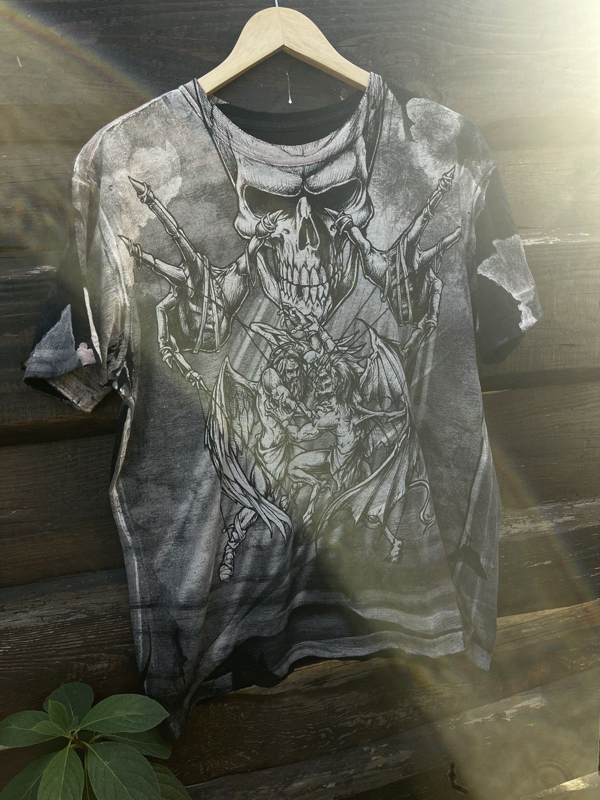 Affliction Affliction Y2K vintage scull tee print dyed t-shirt Size US L / EU 52-54 / 3 - 11 Thumbnail