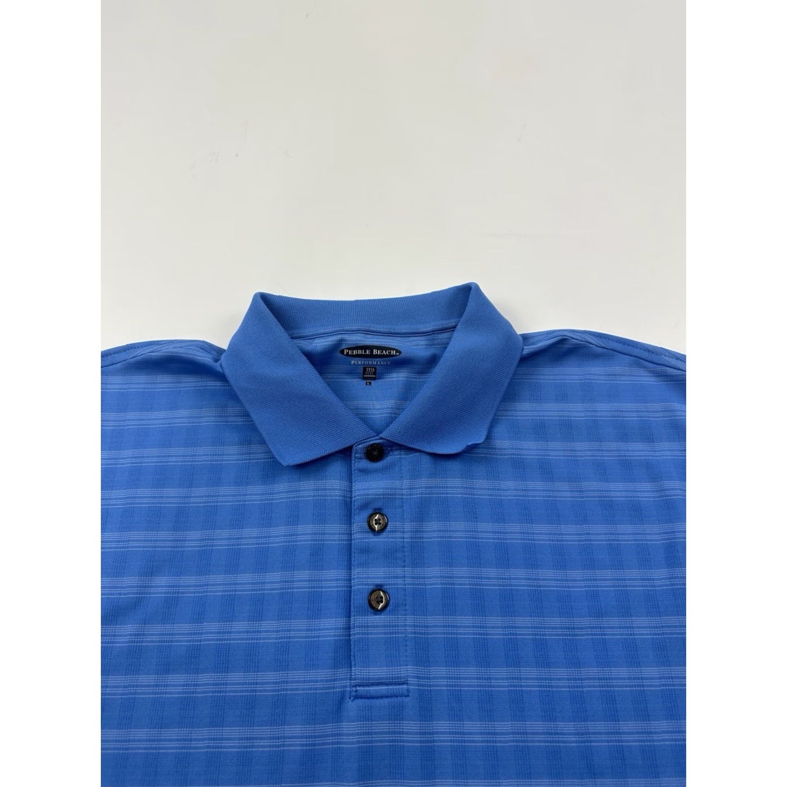 Vintage Pebble Beach Shirt Mens L Blue Plaid Performance Polo Golf Short Sleeve Size US L / EU 52-54 / 3 - 2 Thumbnail