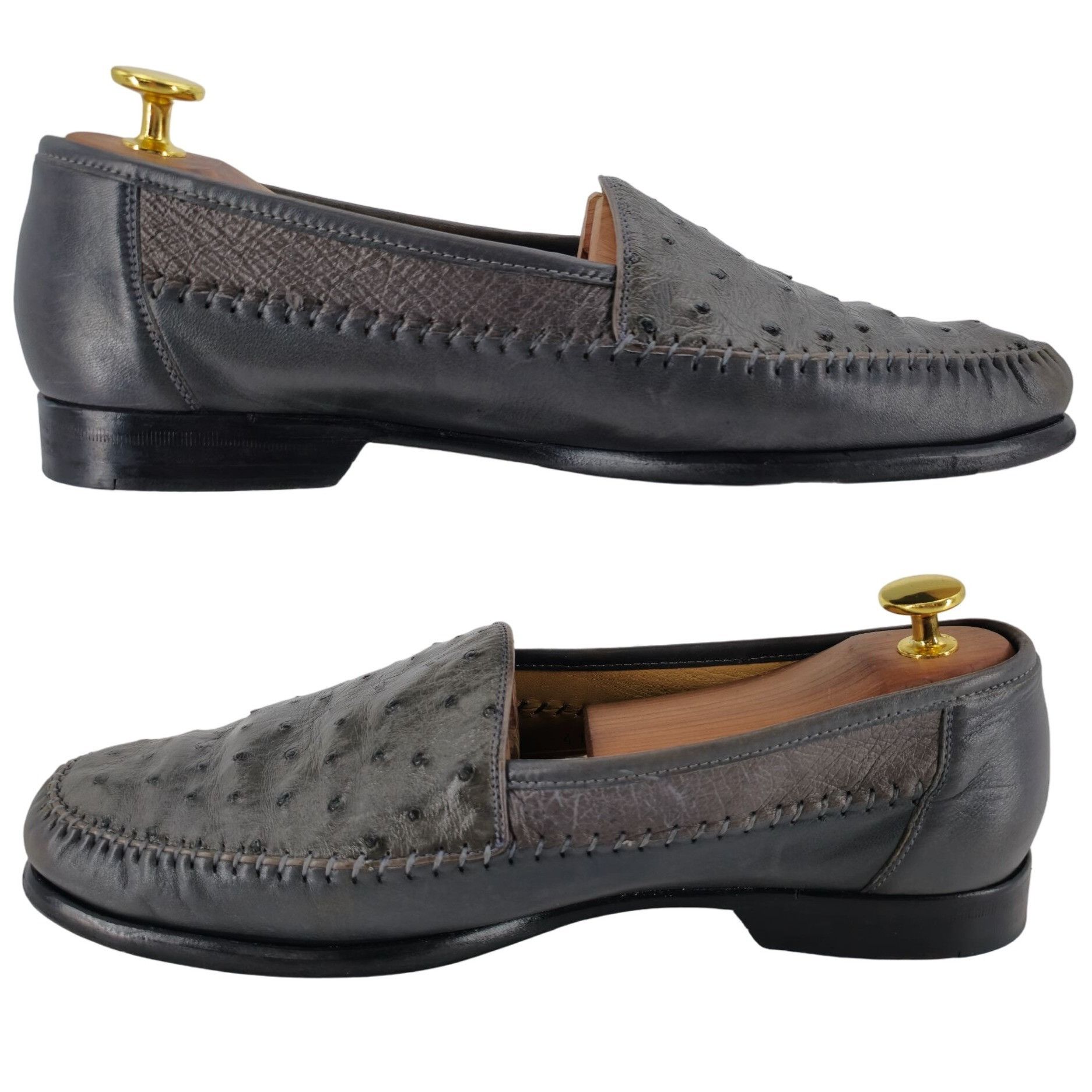 Other Avventura Exotic Gray Grey Ostrich Leather Dress Shoes Men S Size US 9.5 / EU 42-43 - 6 Thumbnail