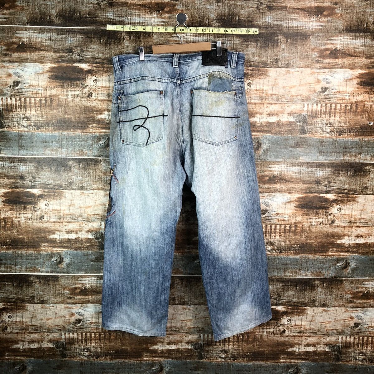 Japanese Brand Lot 29 Blue patchwork Distressed Denim Pants #A2152 Size US 36 / EU 52 - 16 Thumbnail