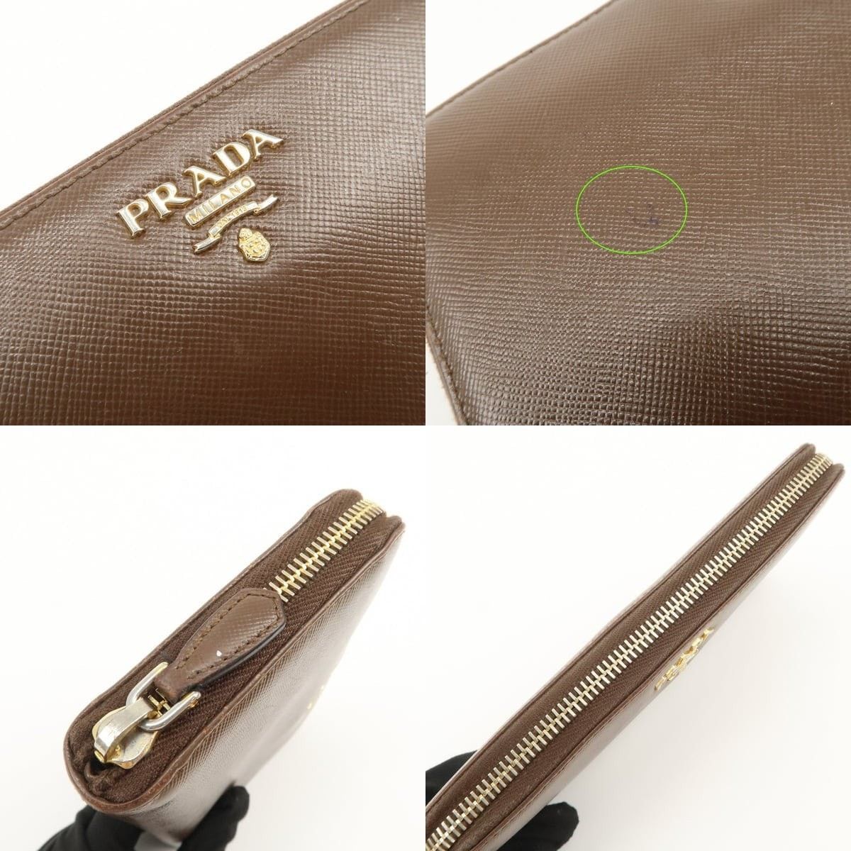 Prada Prada Saffiano Zippy Wallet Brown Size ONE SIZE - 6 Thumbnail