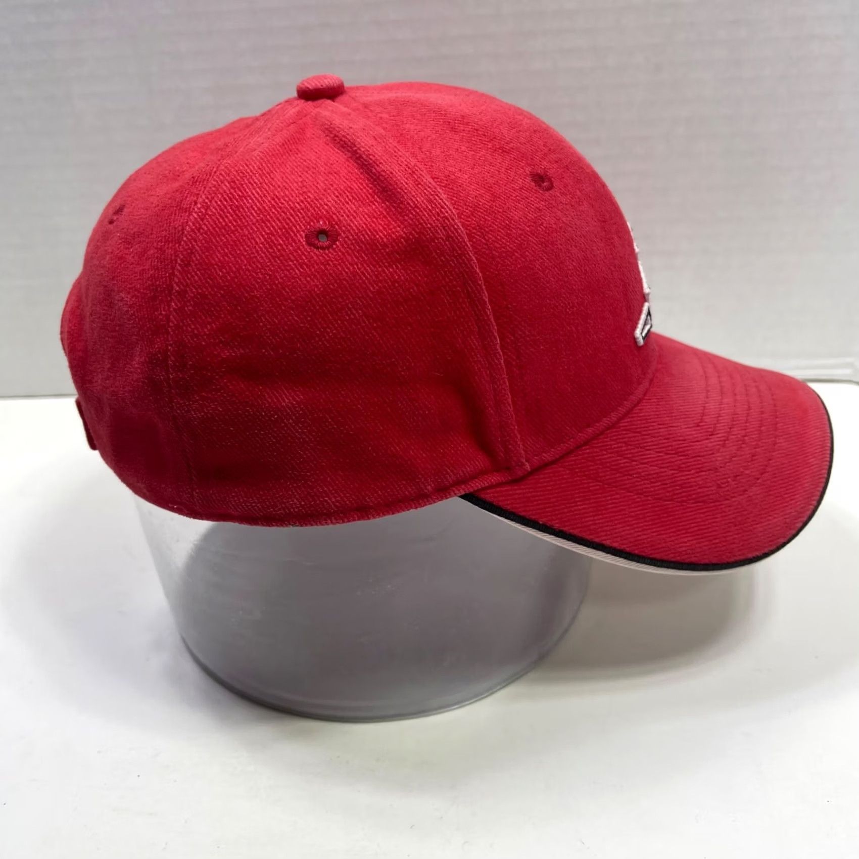 Adidas Adidas Hat Red Adjustable Strapback 3-D Logo Distressed Look Size ONE SIZE - 5 Thumbnail