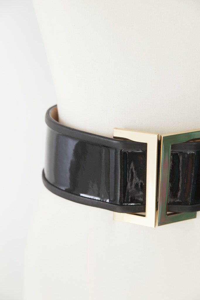 Balmain SS15 black patent leather belt Size ONE SIZE - 2 Thumbnail