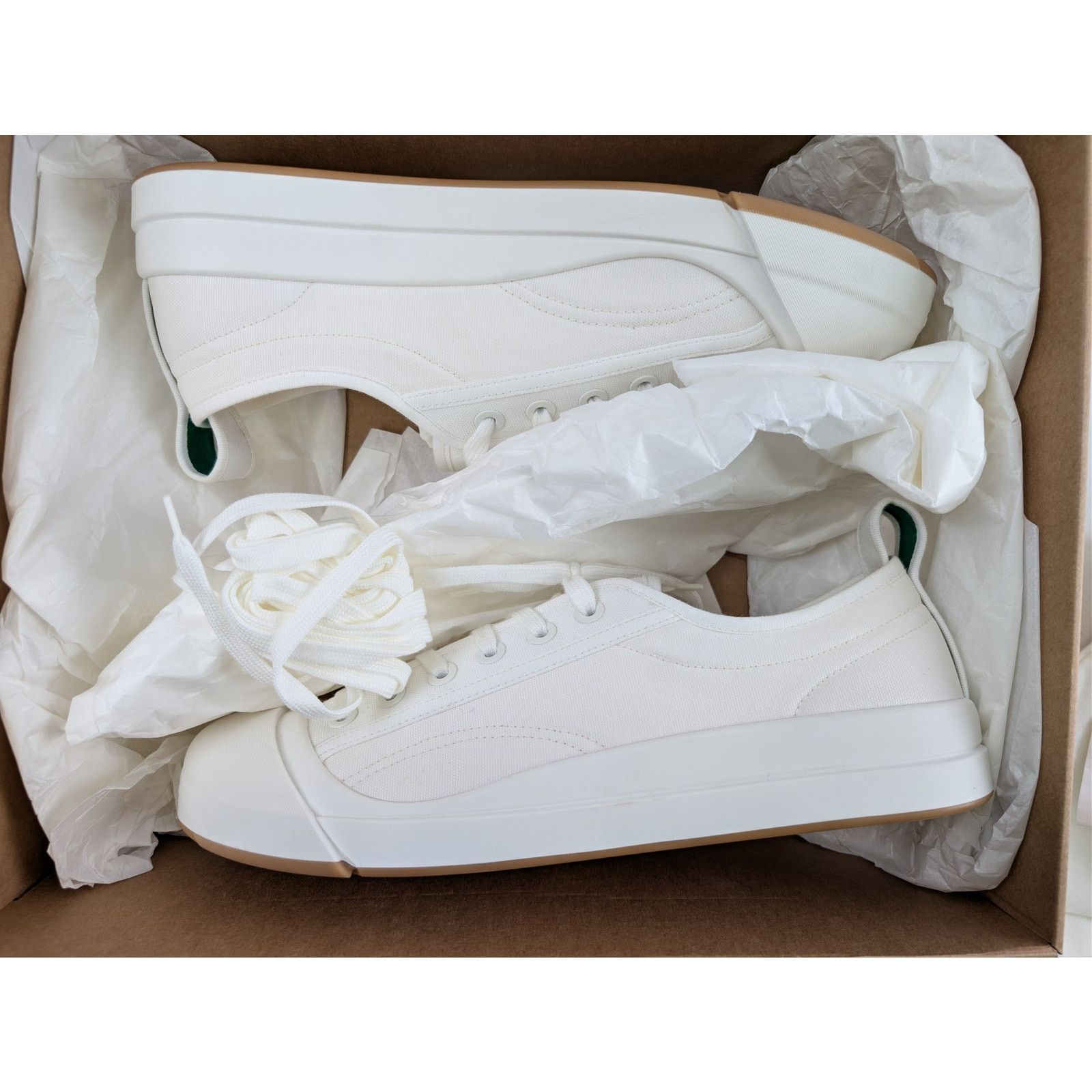 Bottega Veneta o1rshd1 Canvas Vulcan Low Top Sneakers in Optic White Size US 12 / EU 45 - 20 Thumbnail