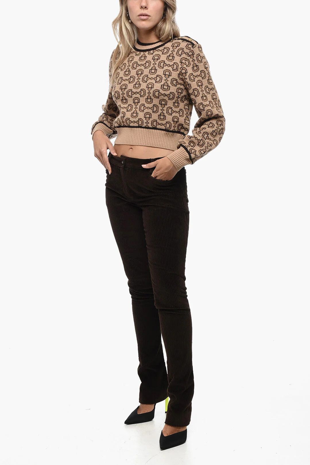 Dolce & Gabbana og1mm0426 Ribbed Velour Bootcut Pant in Brown Size 26" / US 2 / IT 38 - 5 Thumbnail