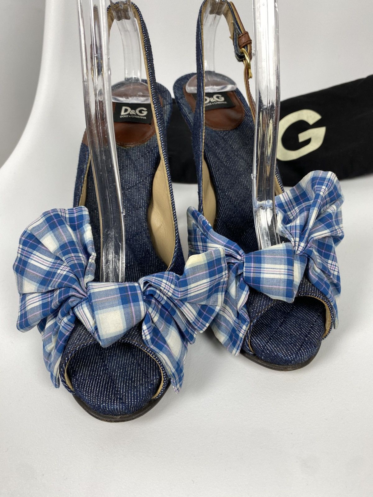 Dolce & Gabbana Dolce & Gabbana Denim Sandals Slingback Plaid size 38 Size US 8 / IT 38 - 5 Thumbnail