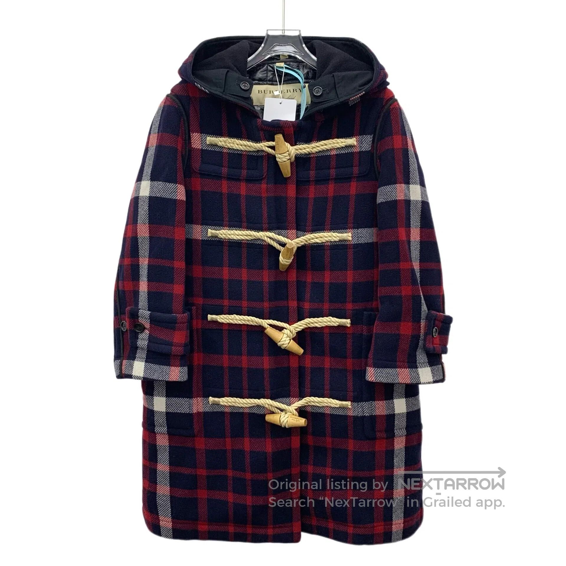 Burberry Burberry Plaid design horn button hooded long-sleeved coat Size XXS / US 00 / IT 34 - 1 Thumbnail