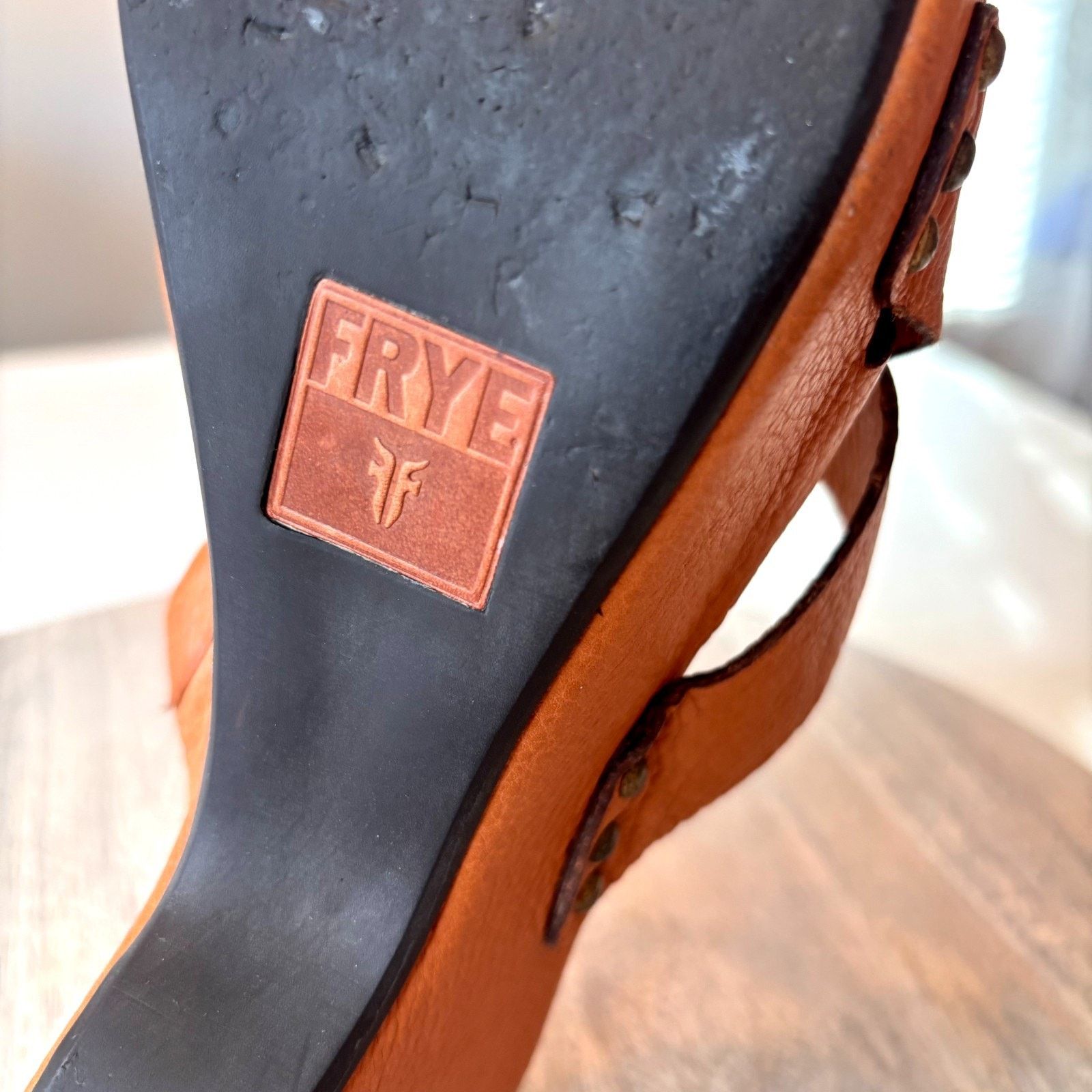 Frye Frye Brown Leather Sandals Mule Studded Heel Women's 10B 10 Size US 10 / IT 40 - 10 Thumbnail