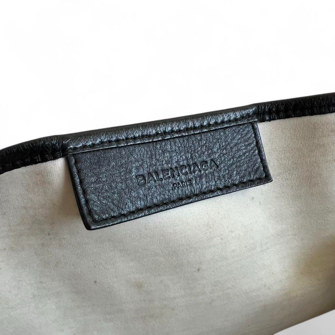 Balenciaga Balenciaga - Cabas Canvas Handbag Leather Paris Tote Black Size ONE SIZE - 9 Thumbnail
