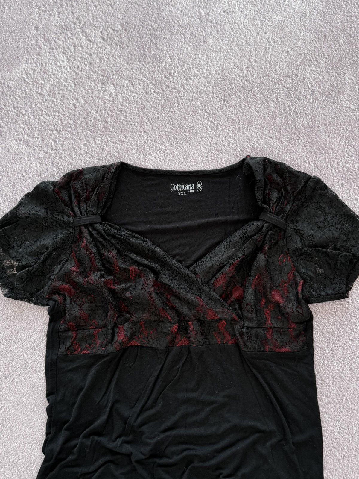 Le Grande Bleu (L.G.B.) Y2K Gothicana 00s Aesthetic Sexy Top T-Shirt Size XXL / US 16-18 / IT 52-54 - 2 Thumbnail