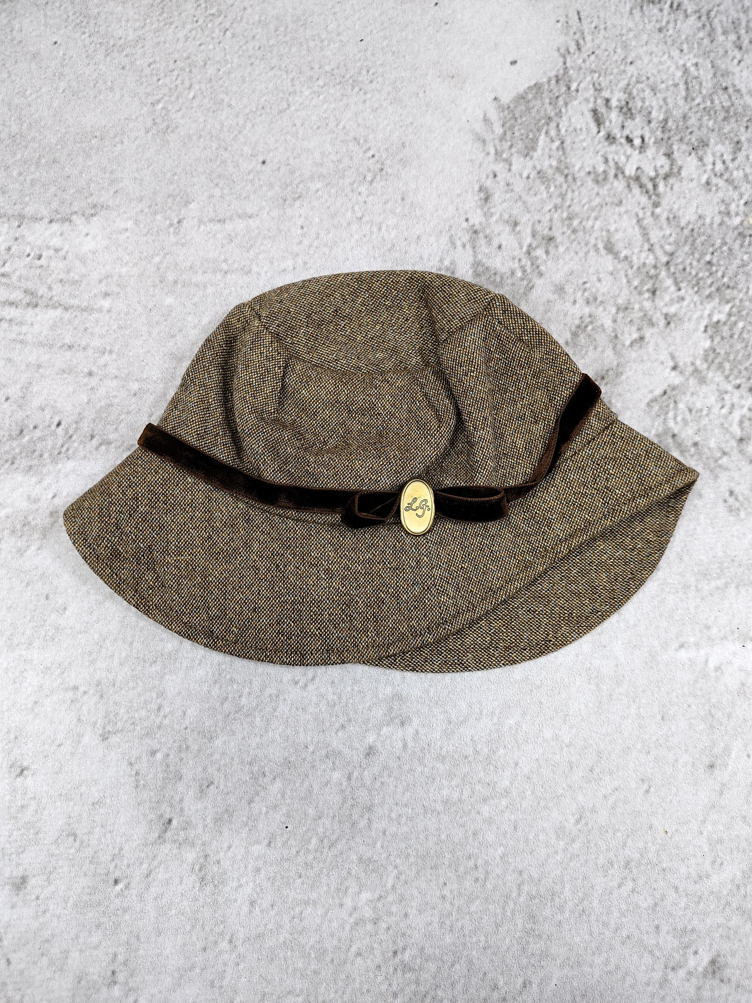 Japanese Brand 2000s Lulu Guinness- Wavy Down Brim Wool Tweed Cloche Hat Size ONE SIZE - 6 Thumbnail