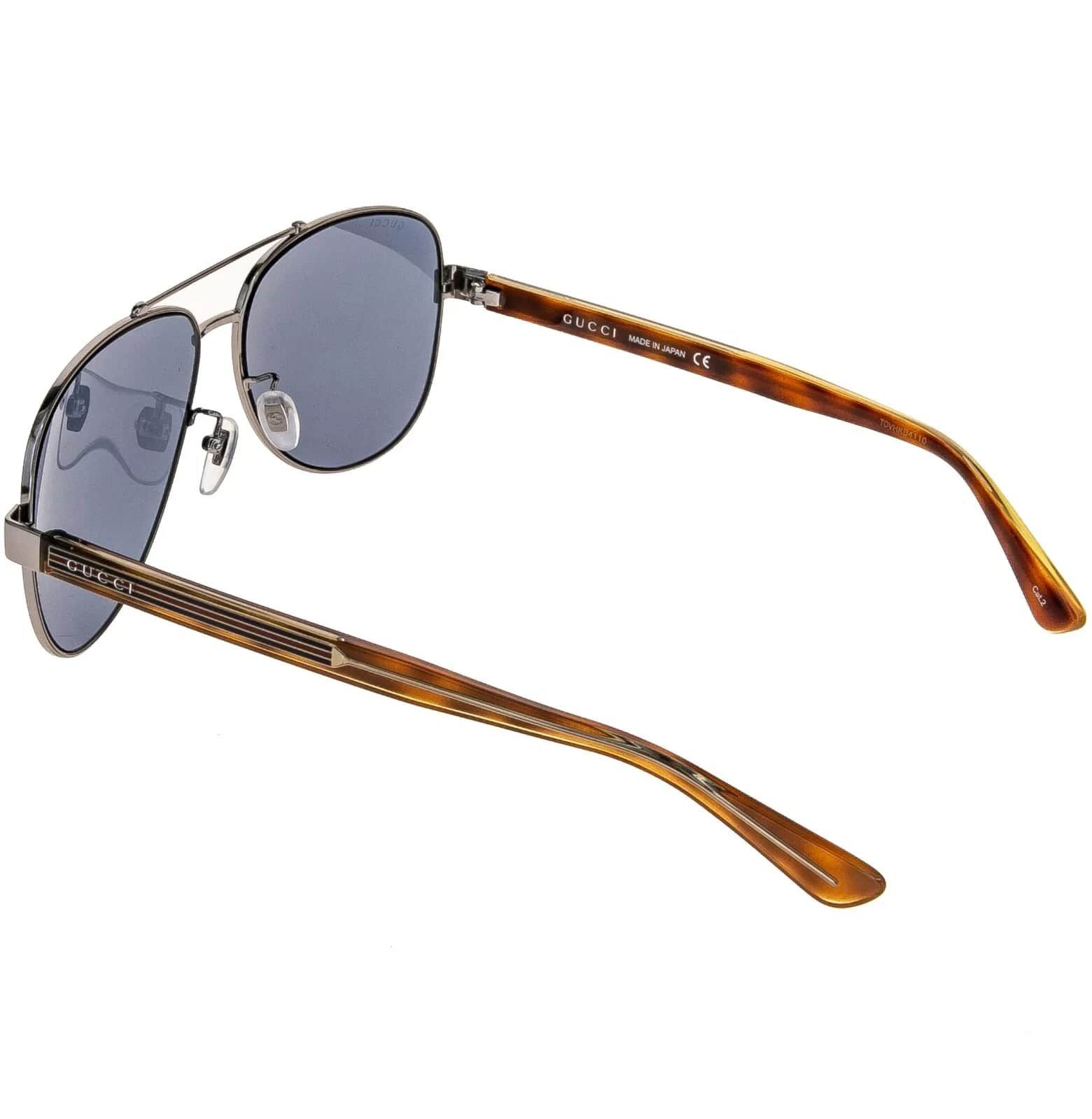 Gucci GUCCI WEB STRIPE 0528 Ruthenium Brown 010 Sunglasses GG0528S Size ONE SIZE - 7 Thumbnail