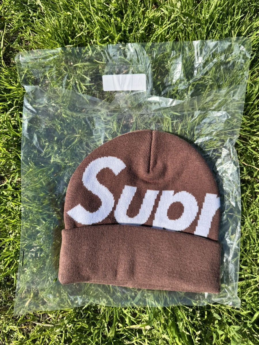 Supreme Supreme Big Logo Beanie Brown Size ONE SIZE - 1 Thumbnail