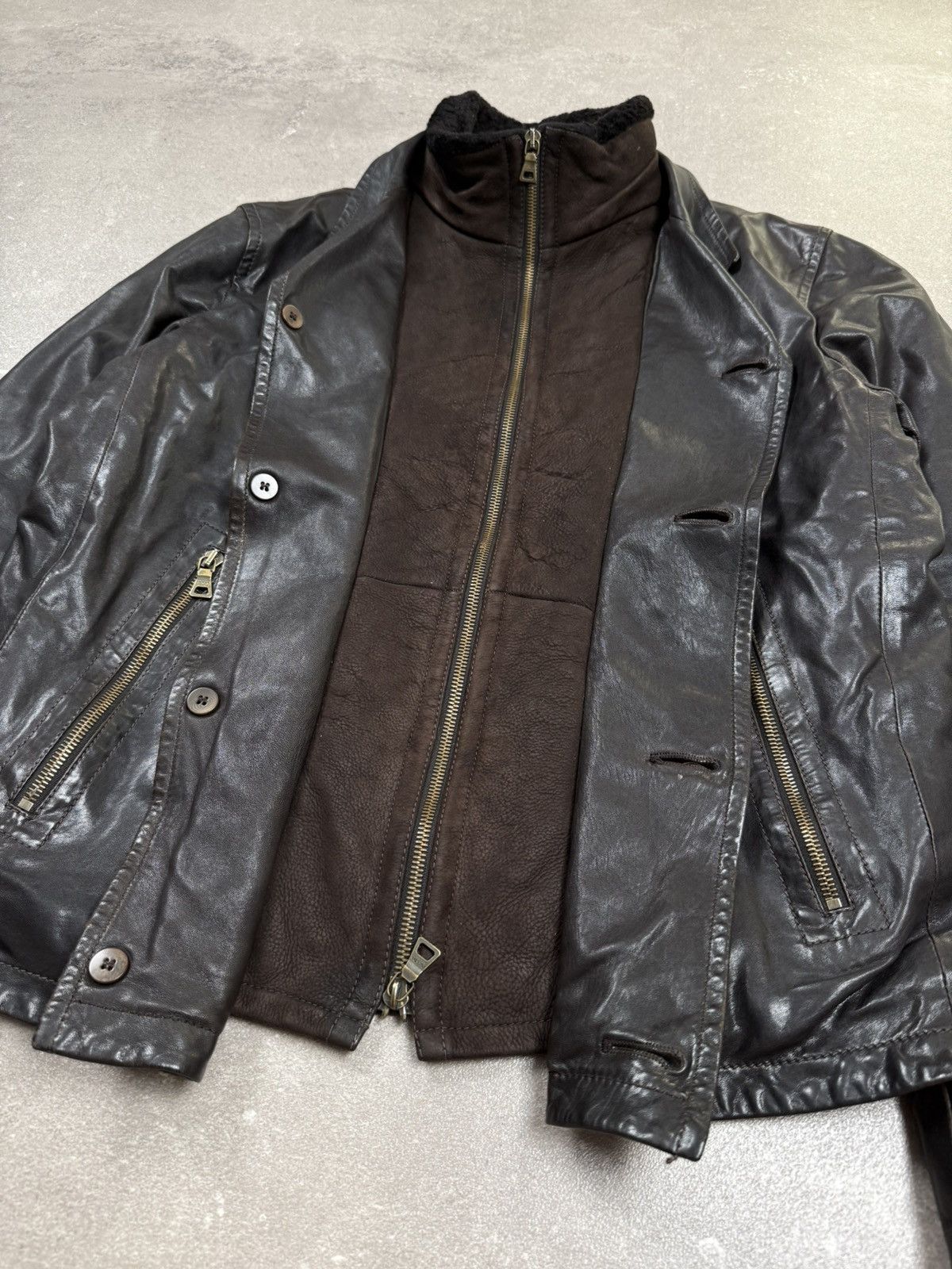 Prada leather jacket archive street wear old money 00s 90s