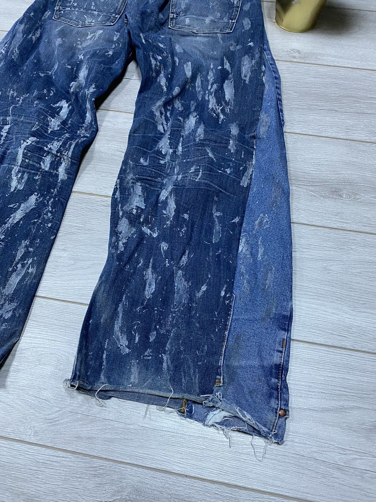 Vintage Jeans Dirty painted Pants patchwork crash thrasheddistressed Size US 35 - 7 Thumbnail