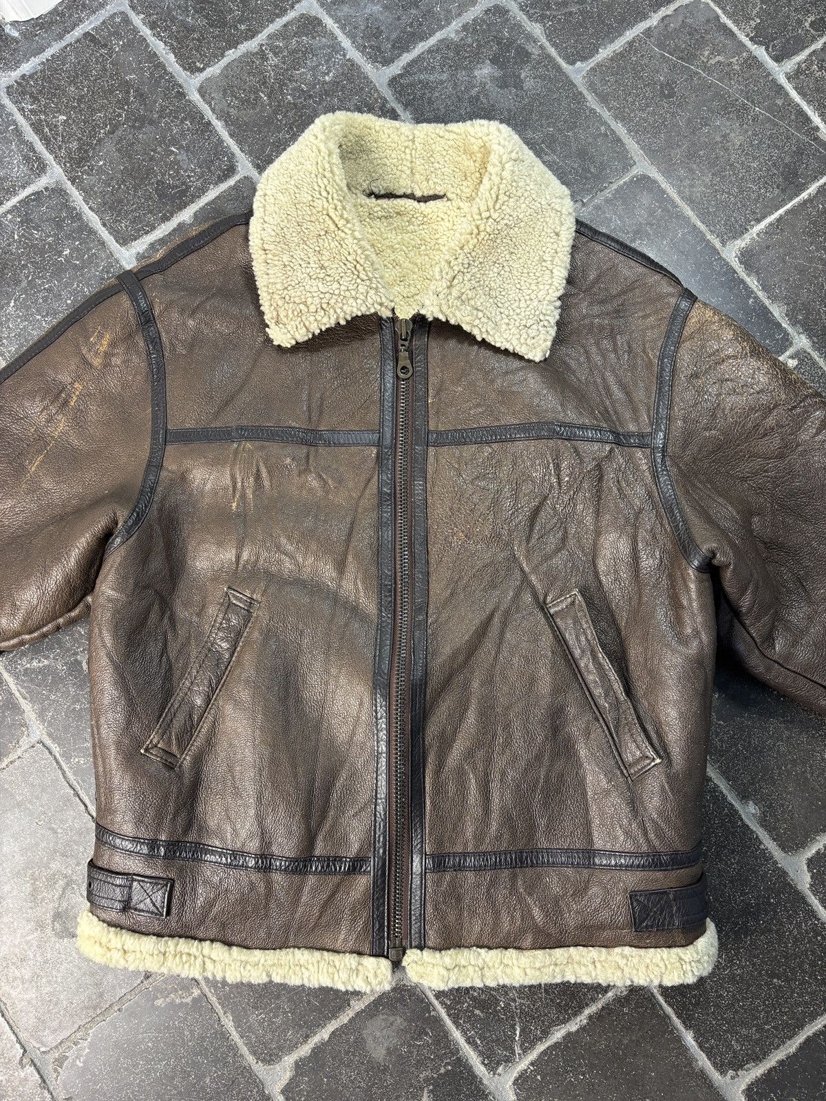 Leather Y2K Shearling Jacket Vintage Bomber Jacket Sheepskin Leather Size US M / EU 48-50 / 2 - 11 Thumbnail