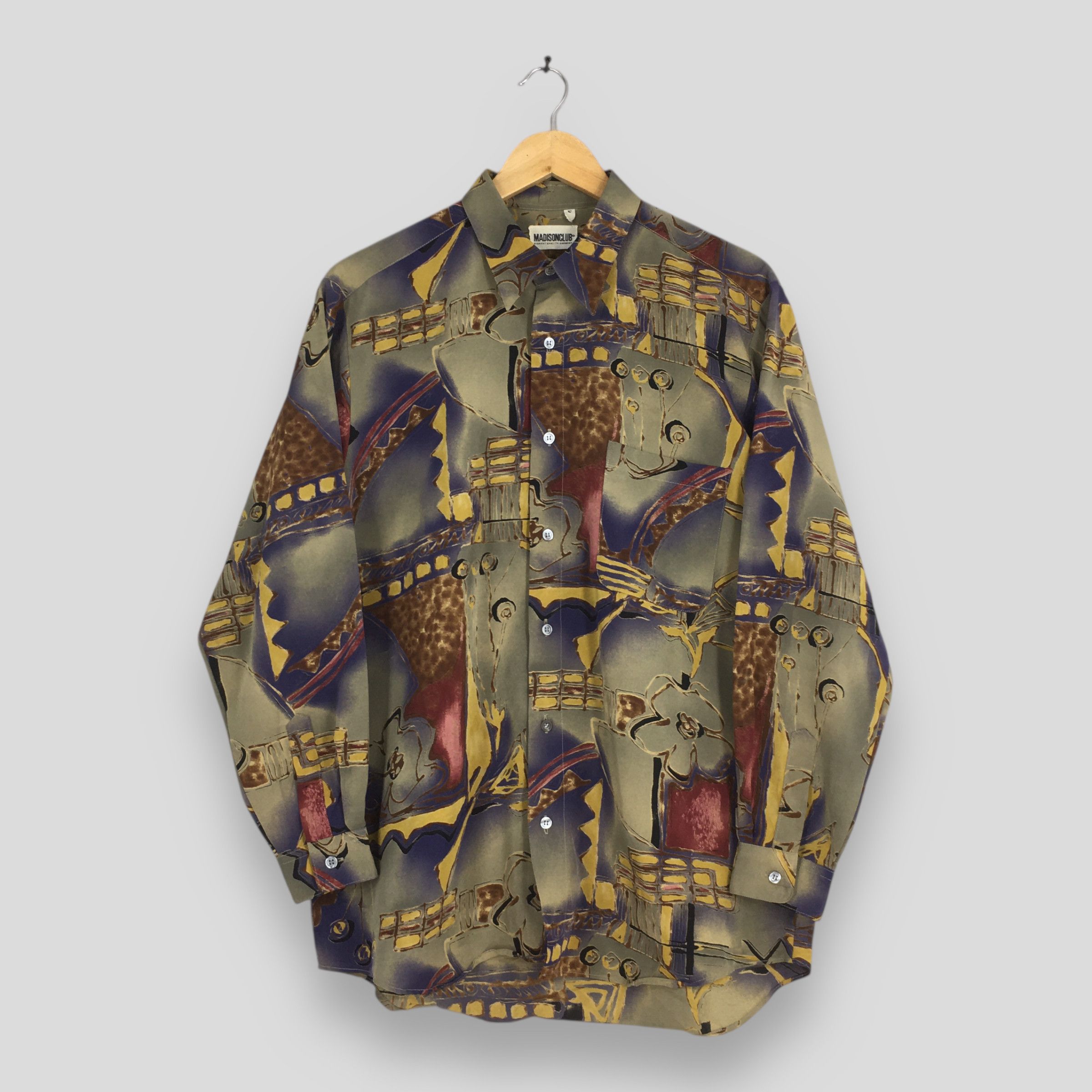 Vintage Vintage Psychedelic Men Casual Oxfords Shirt Large Size US L / EU 52-54 / 3 - 1 Thumbnail