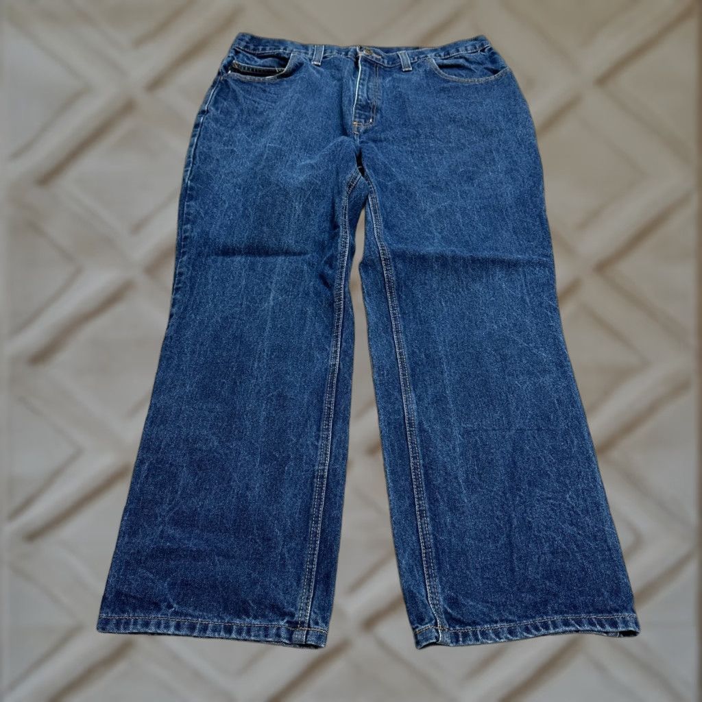 Carhartt Carhartt Jeans Men 38x30 Blue Dark Wash Straight Leg Fire Resistant Casual Men Size US 38 / EU 54 - 1 Thumbnail