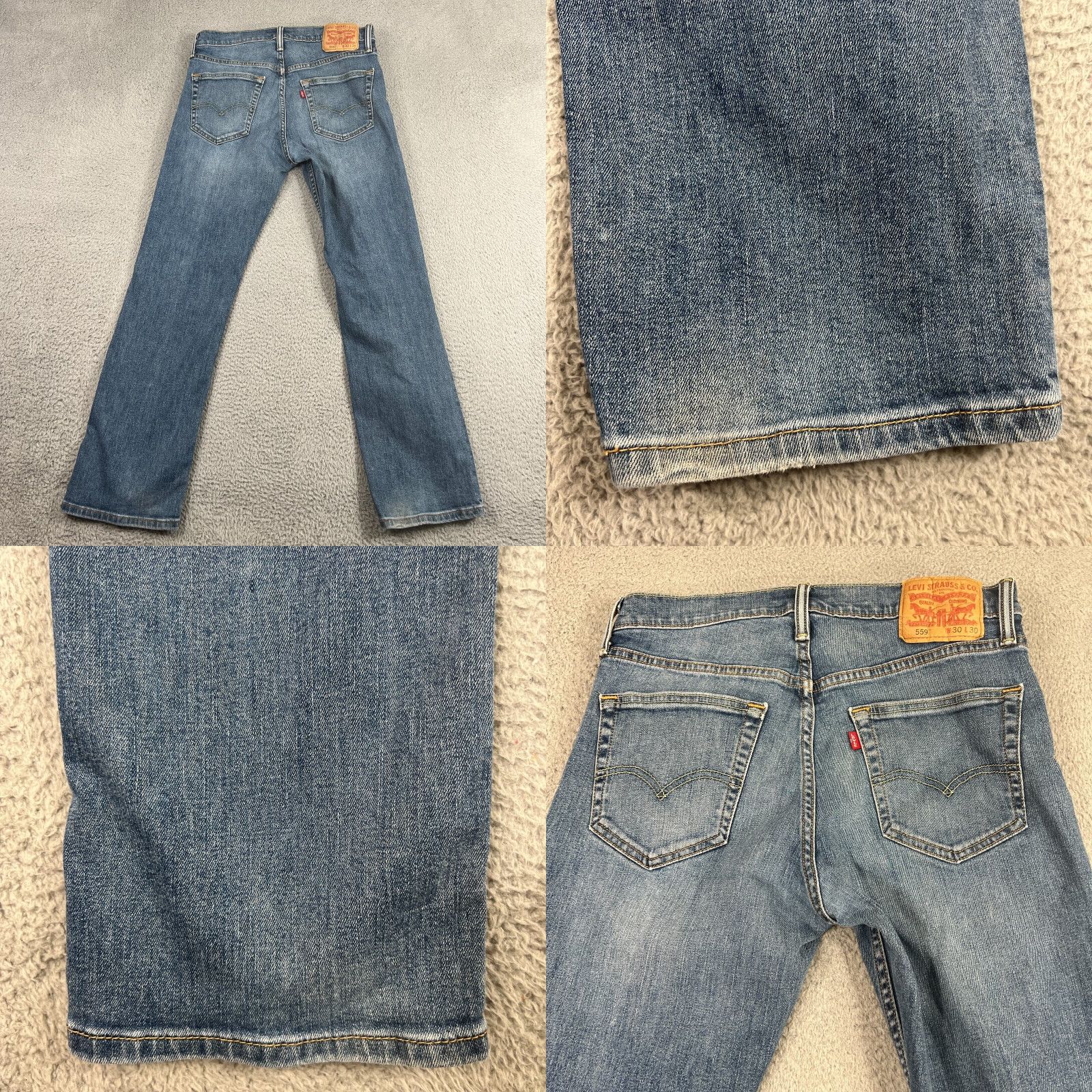 Levi's Levi's 559 Jeans Men's 31x28 Blue Denim Relaxed Straight Leg Vintage Grunge Style 559 Mens Jeans Size US 31 - 8 Thumbnail