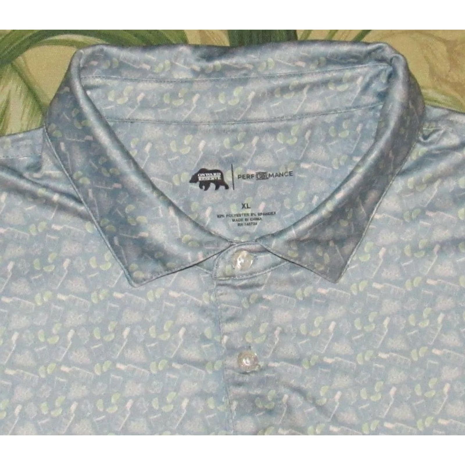 Vintage ONWARD RESERVE Performance Blue Moscow Mule Cocktail Polo Shirt XL Mens Size US XL / EU 56 / 4 - 2 Thumbnail
