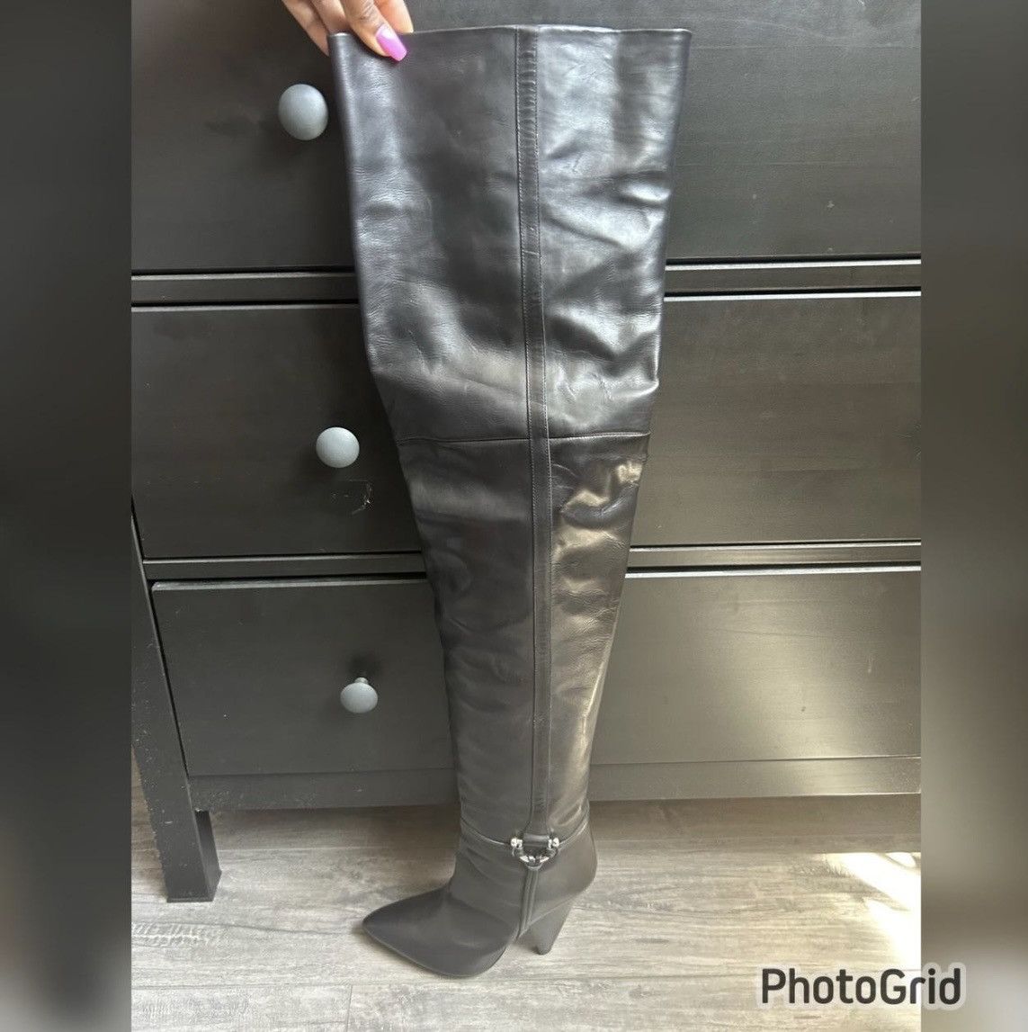 Isabel Marant Black Lage leather over-the-knee boots | ISABEL MARANT Size US 7 / IT 37 - 2 Thumbnail