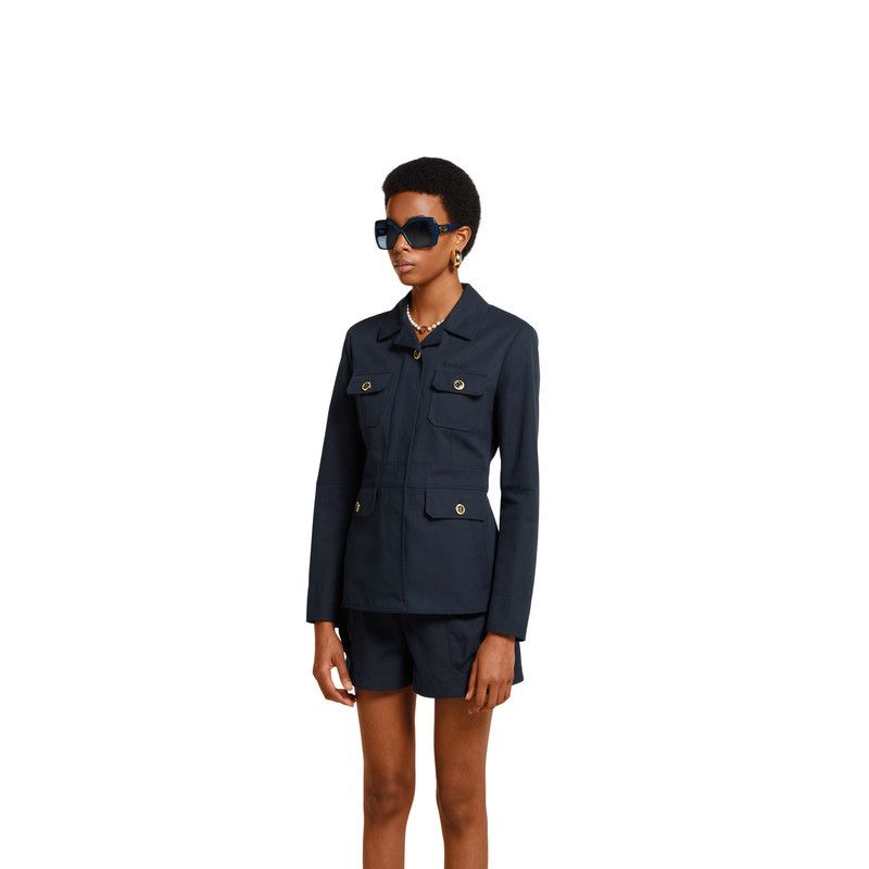 Gucci o1loc1c0226 823870 Cotton Canvas Jacket With Embroidery Size M / US 6-8 / IT 42-44 - 3 Thumbnail