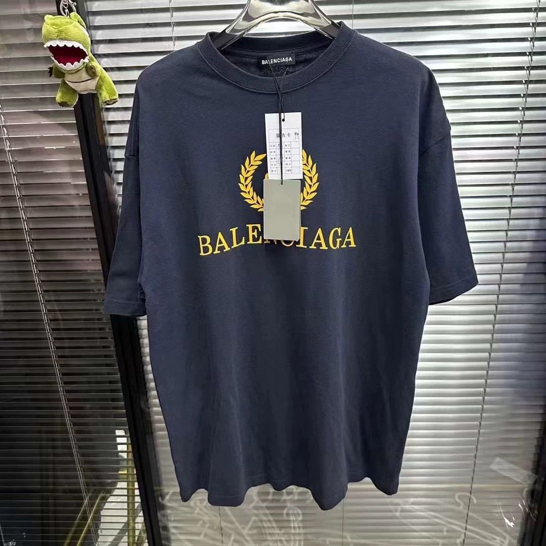 Balenciaga Balenciaga navy blue wheat ear short sleeved shirt Size US XS / EU 42 / 0 - 1 Thumbnail