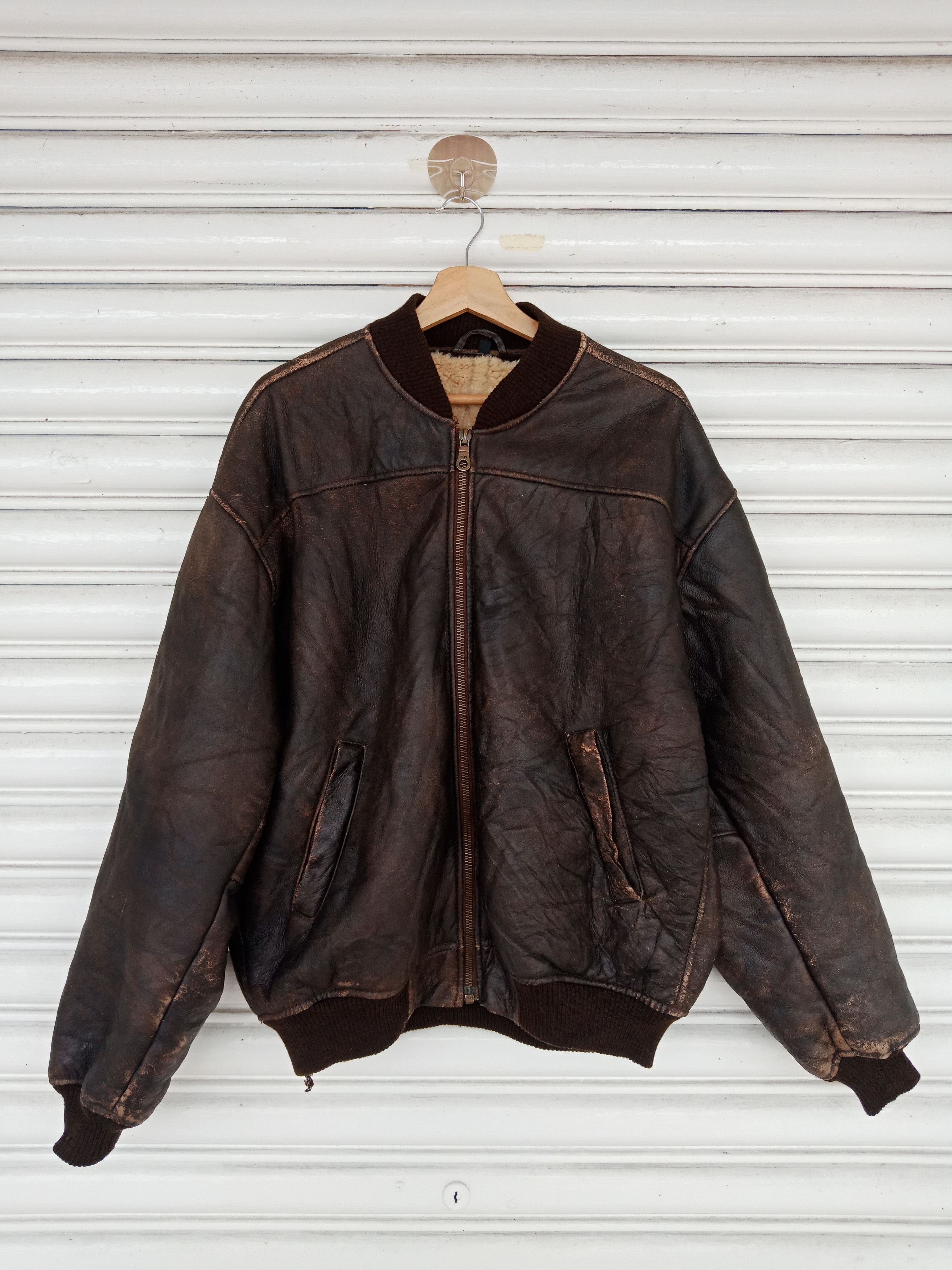 ジャケット・アウター 1980s SHEEP LEATHER BOMBER riri zip MA-1 Vintage Leather Jacket G1 Bomber Flight Jacket Size 40 | eBay