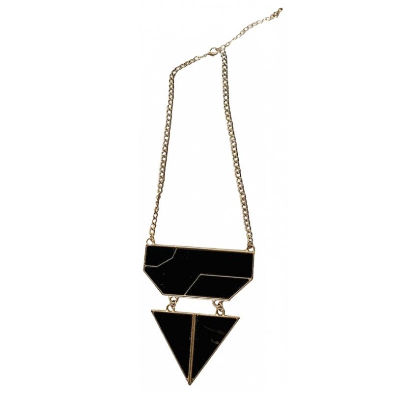 Nordstrom NORDSTROM Black Gold Geometric Triangle Pendant Necklace Size ONE SIZE - 1 Thumbnail