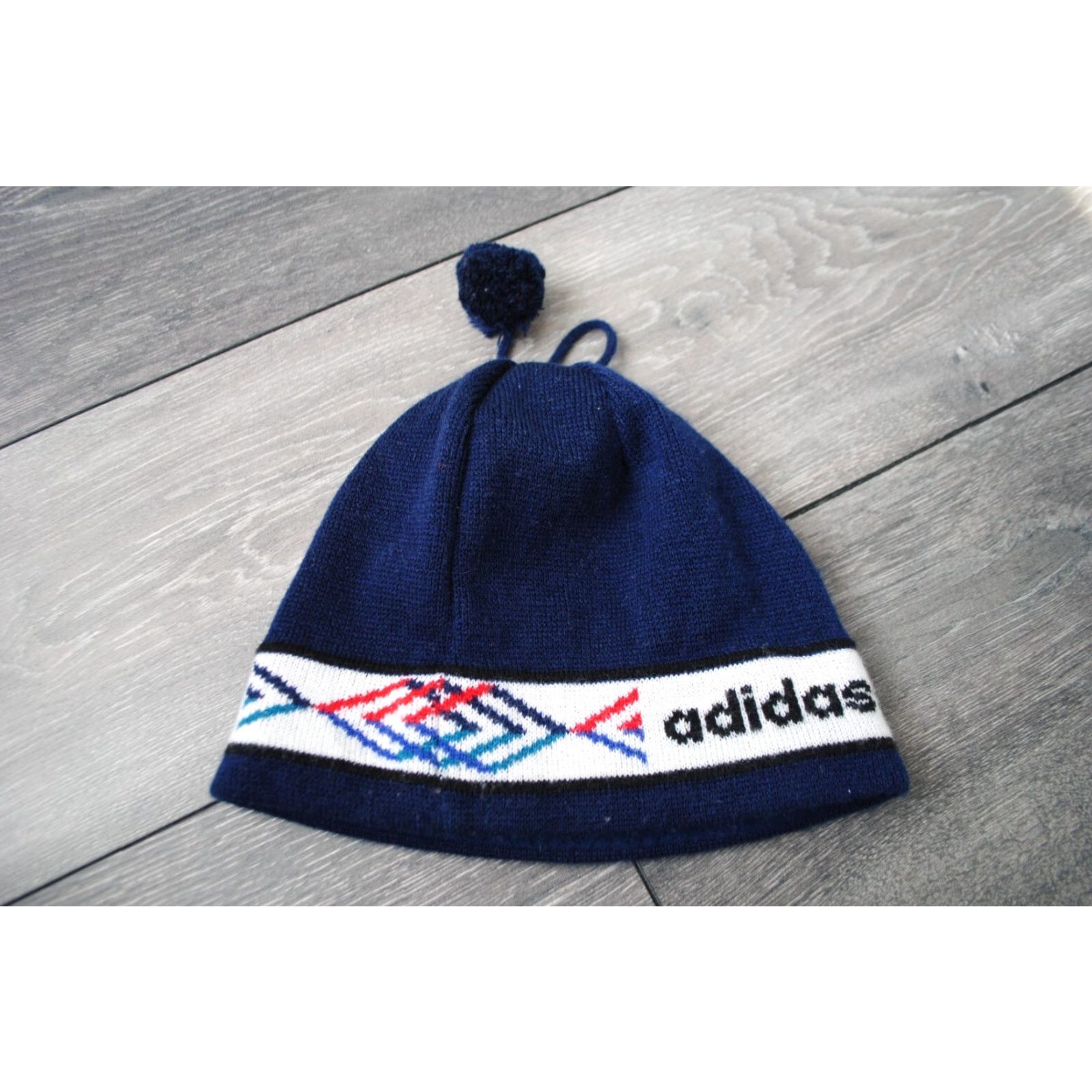 Adidas VINTAGE adidas Hat Men One Size Blue Polyacryl Knitted Rare Sport Style 80s 70s Made in Germany Adjustable Winter Size ONE SIZE - 2 Thumbnail