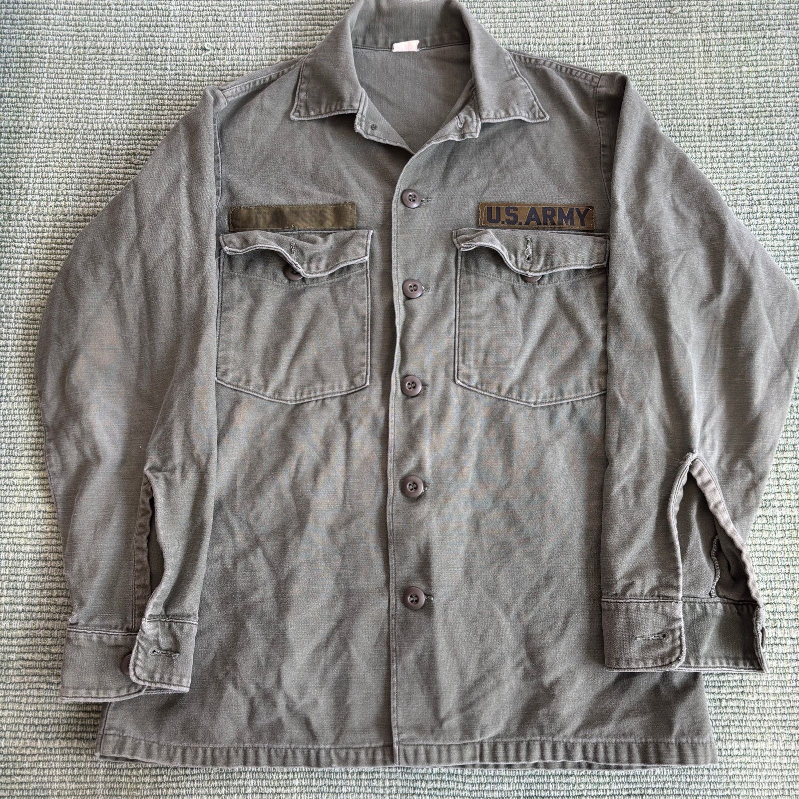 Vintage Vintage 60s All Cotton OG-107 Army Fatigue Shirt Nameplate Size US M / EU 48-50 / 2 - 1 Thumbnail