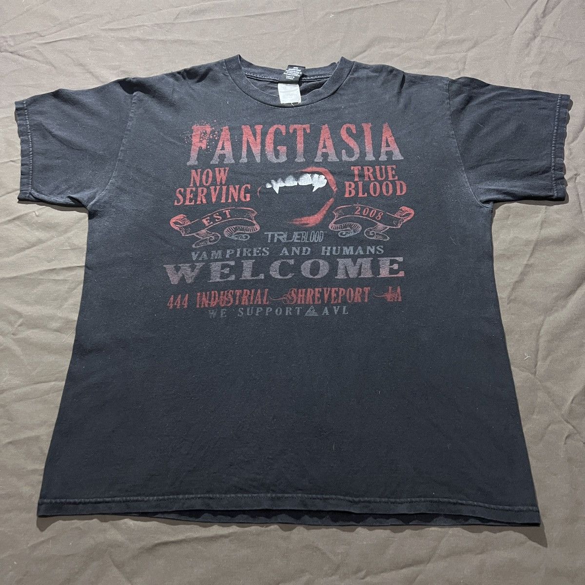 Vintage Y2K True Blood horror HBO series movie Tee XL Faded